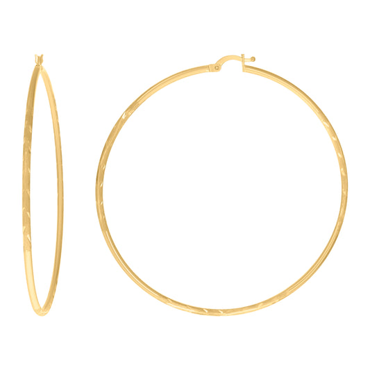 10Kt Gold Hoop Earrings 2mm-70