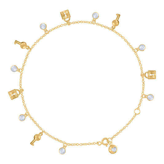 10Kt Gold Anklet 10"