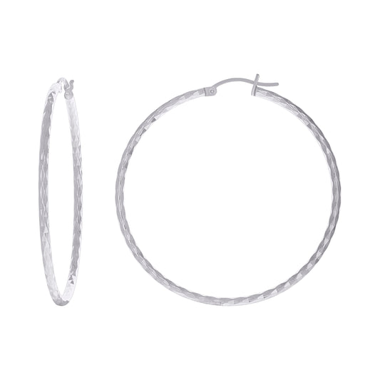 925 Sterling Silver 2mm-45mm Hoop Earring Silver F