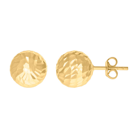 14Kt Gold D/C Ball-Stud Earrings 10mm