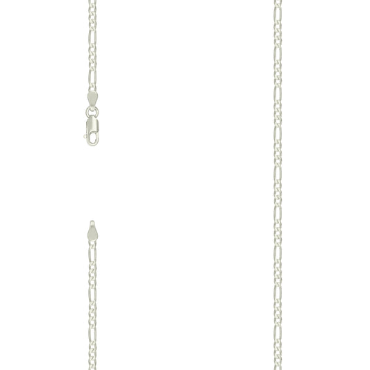 925 Silver Super Flat Figaro Chain 2.9mm