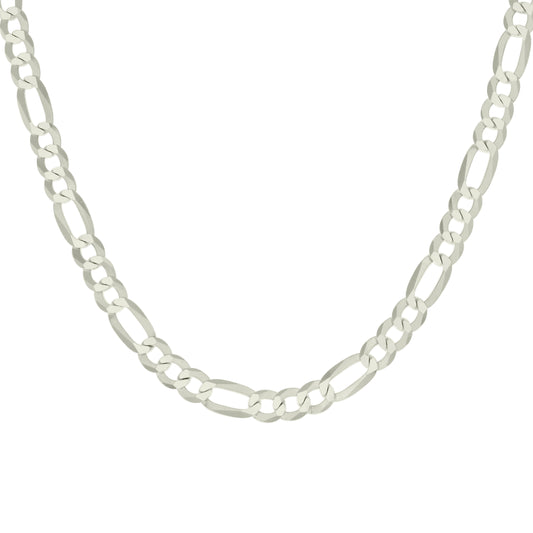 925 Silver Super Flat Figaro Chain 7.8mm