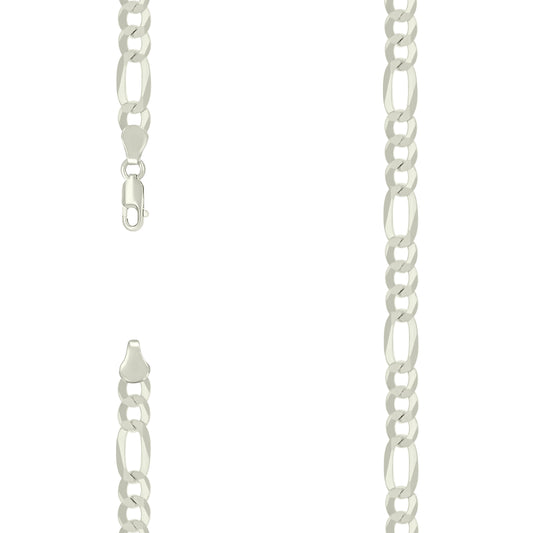 925 Silver Super Flat Figaro Chain 7.8mm