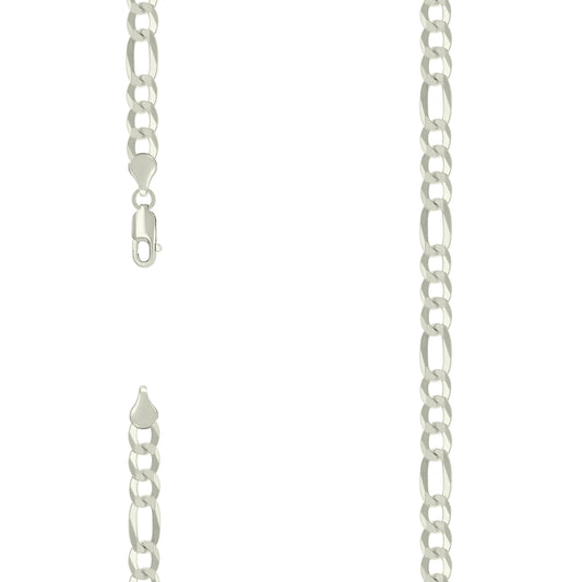 925 Silver Super Flat Figaro Chain 6.6mm