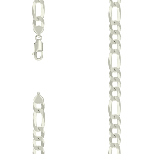 925 Silver Super Flat Figaro Chain 10mm
