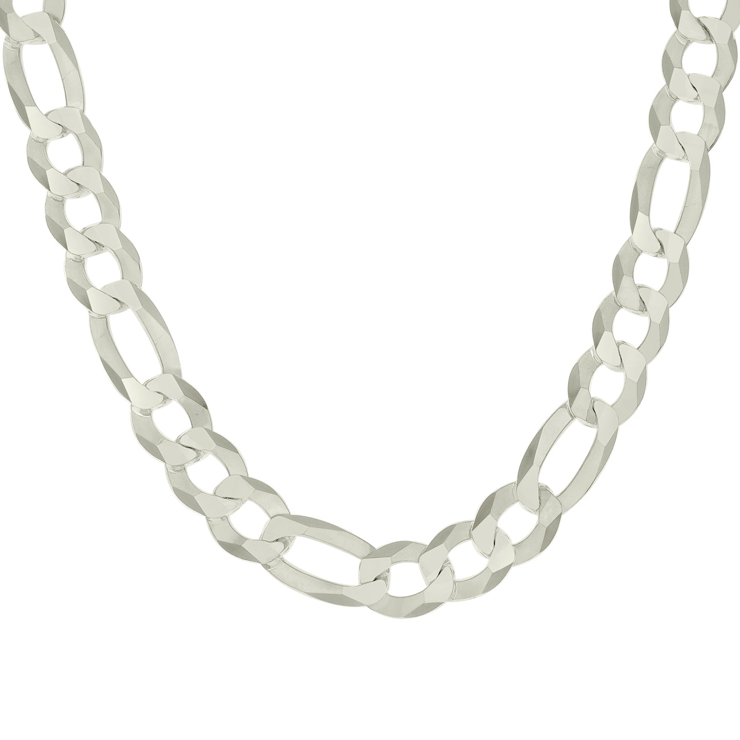 925 Silver Super Flat Figaro Chain 350 13.5mm