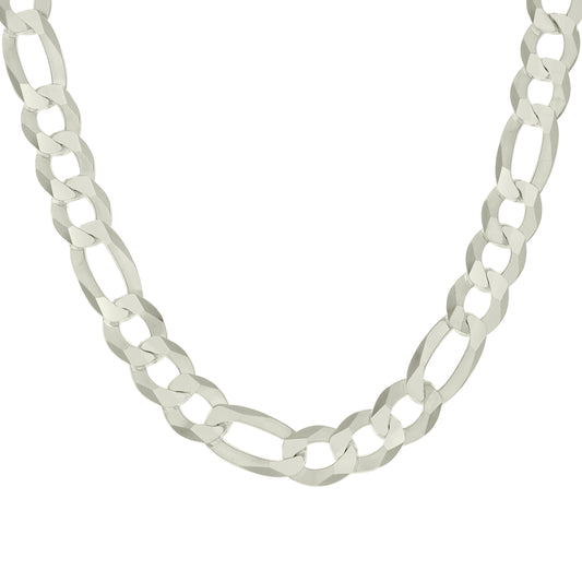 925 Silver Super Flat Figaro Chain 350 13.5mm