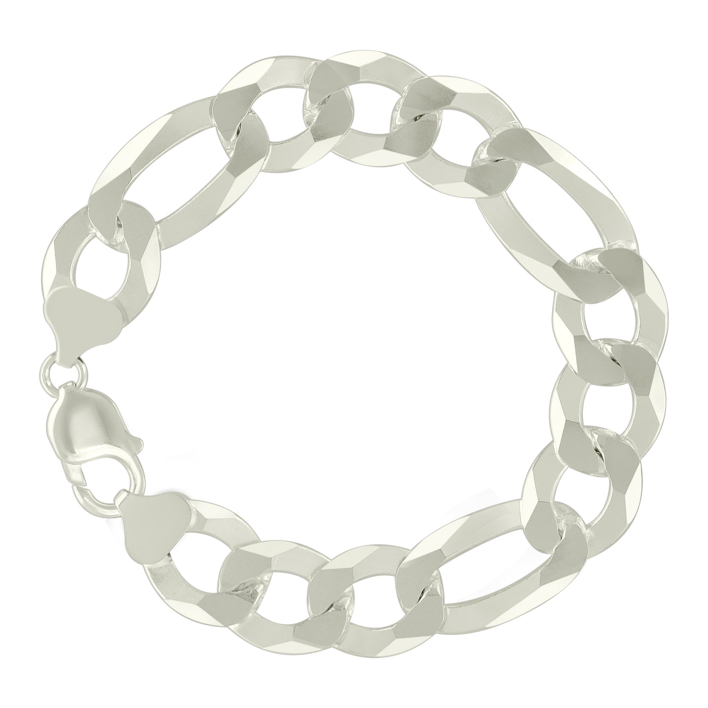 925 Silver Super Flat Figaro Chain 350 13.5mm