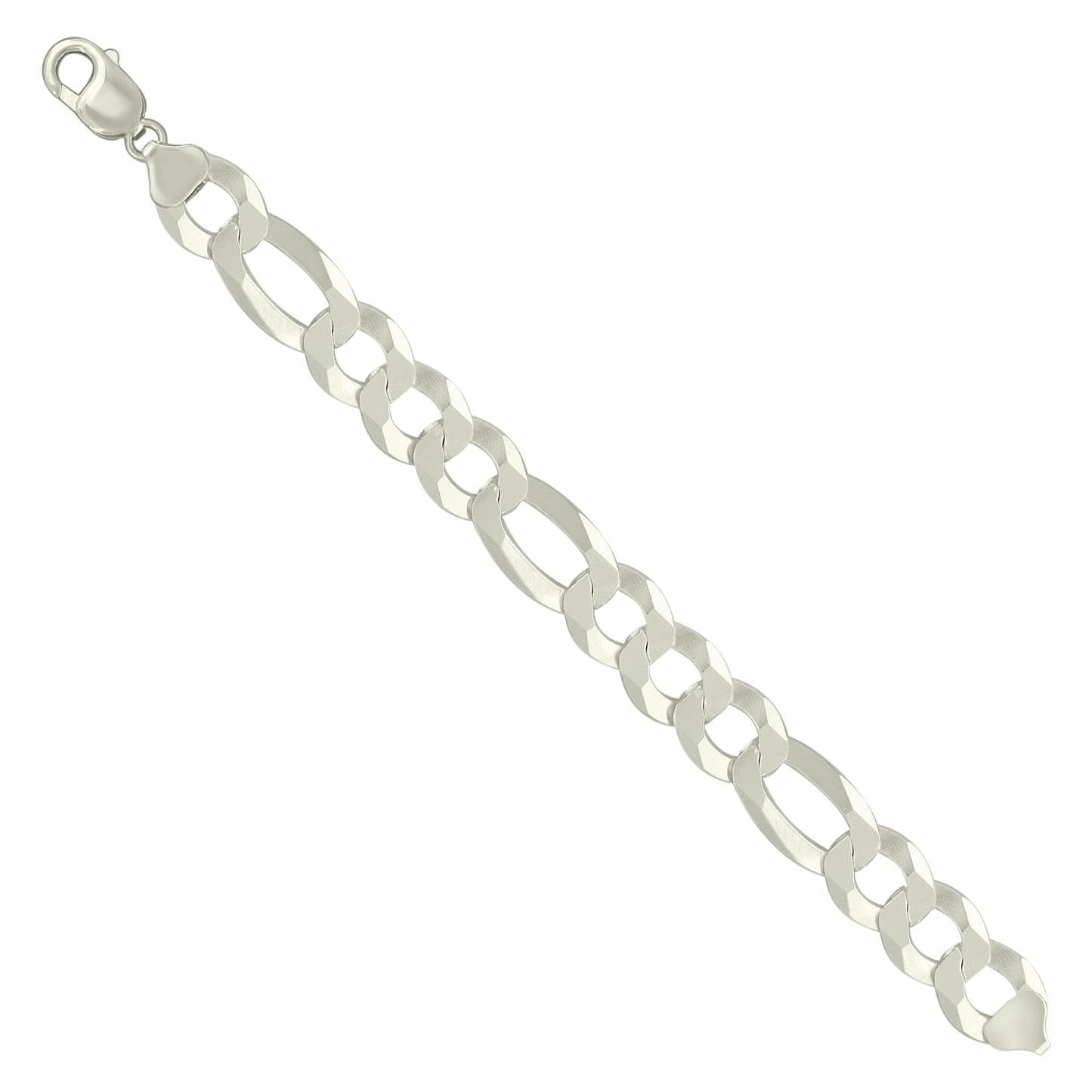 925 Silver Super Flat Figaro Chain 350 13.5mm