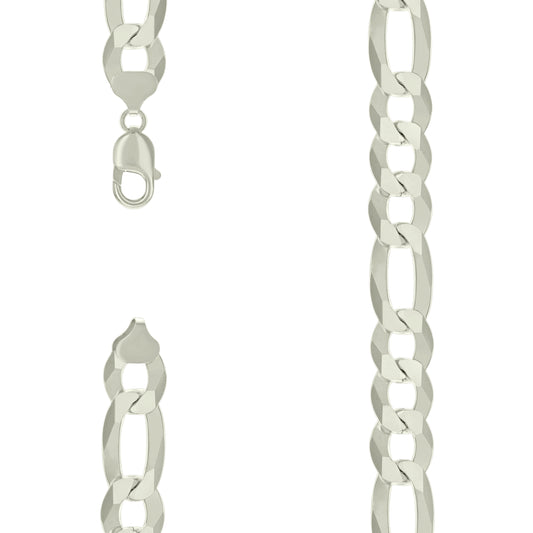 925 Silver Super Flat Figaro Chain 350 13.5mm