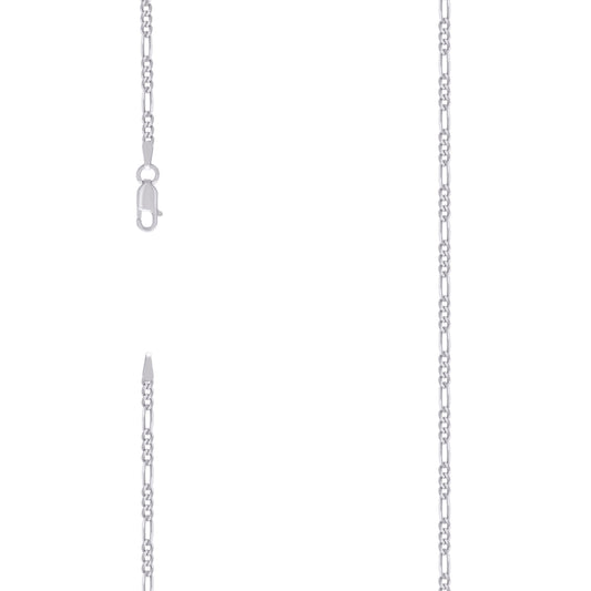 925 Silver Super Flat Figaro Chain 2.3mm