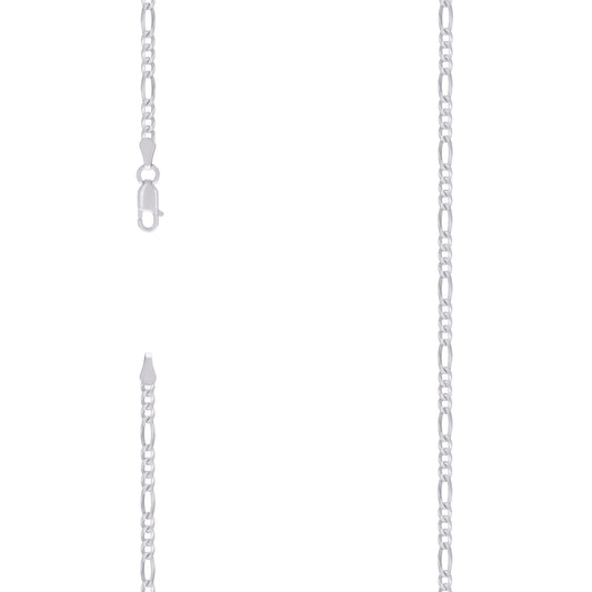 925 Silver Super Flat Figaro Chain 2.9mm