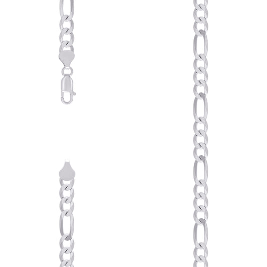 925 Silver Super Flat Figaro Chain 6.6mm