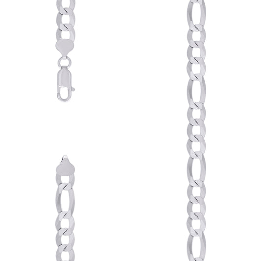925 Silver Super Flat Figaro Chain 8.9mm
