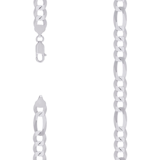 925 Silver Super Flat Figaro Chain 10mm