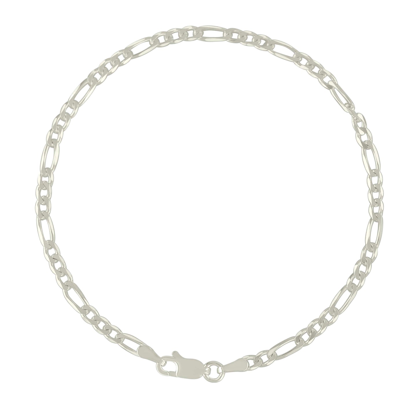 925 Silver Solid Classic Figaro 3.0mm