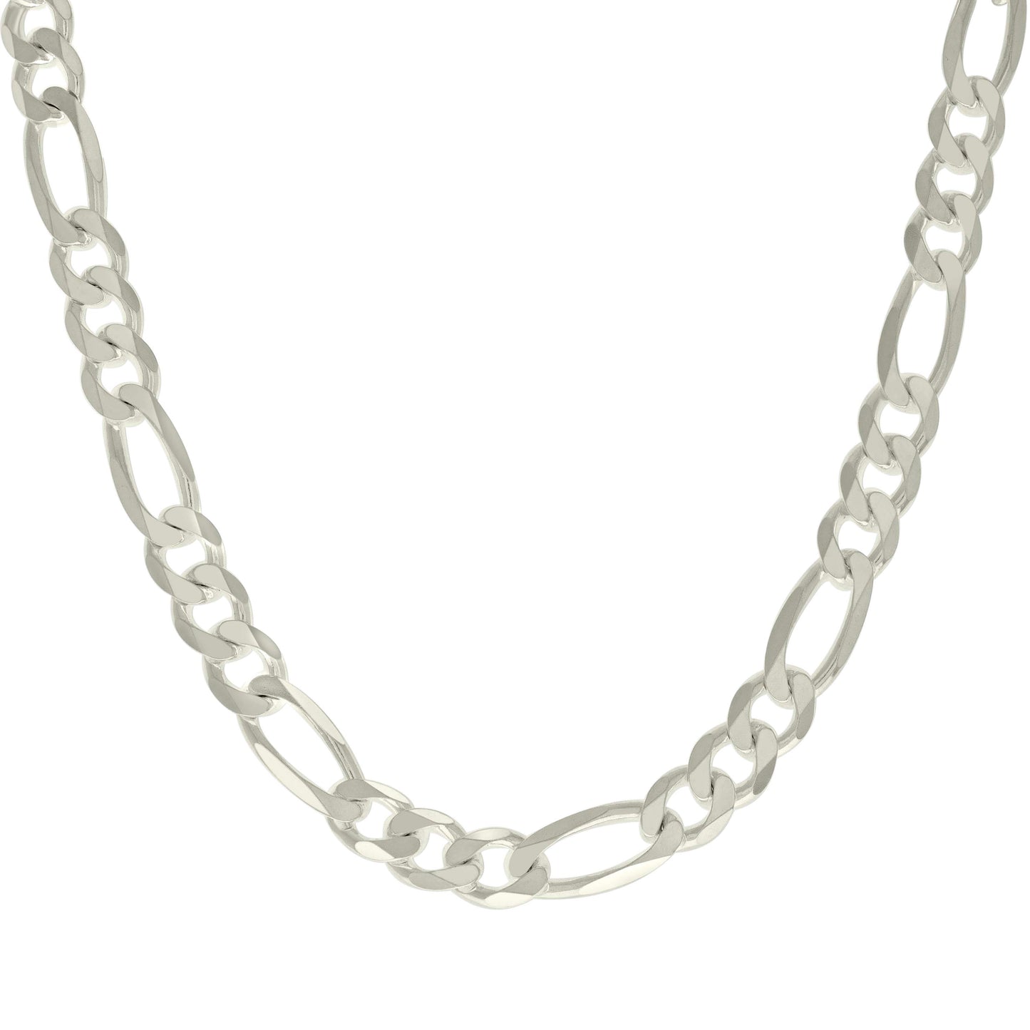 925 Silver Solid Classic Figaro 9.5mm