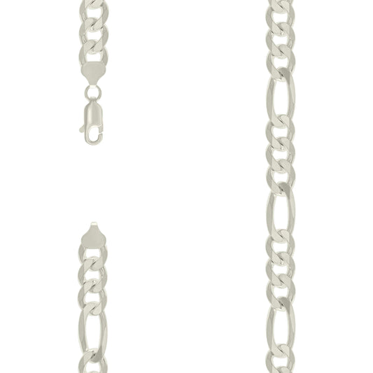 925 Silver Solid Classic Figaro 9.5mm