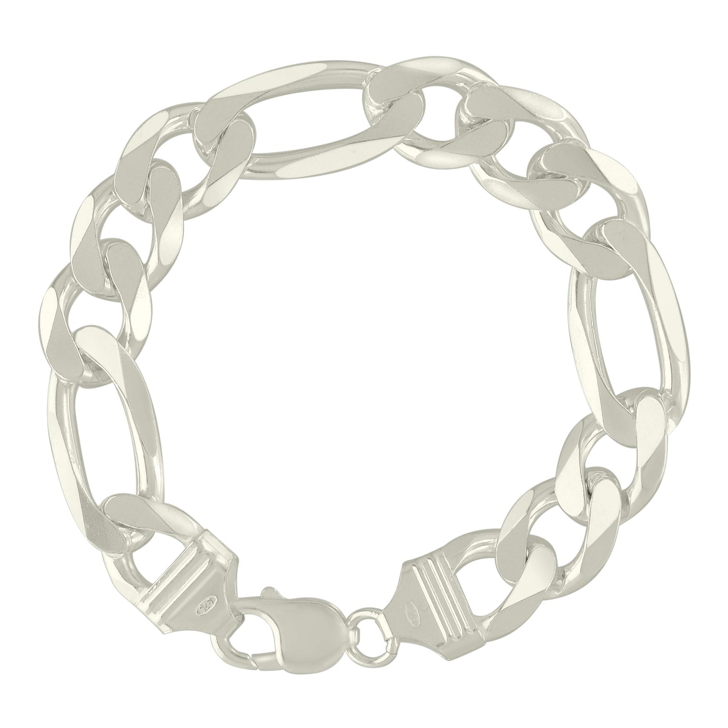 925 Silver Solid Classic Figaro 13.0mm