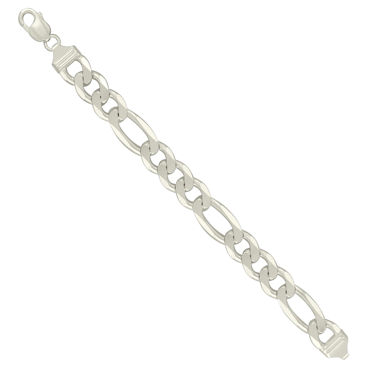 925 Silver Solid Classic Figaro 13.0mm