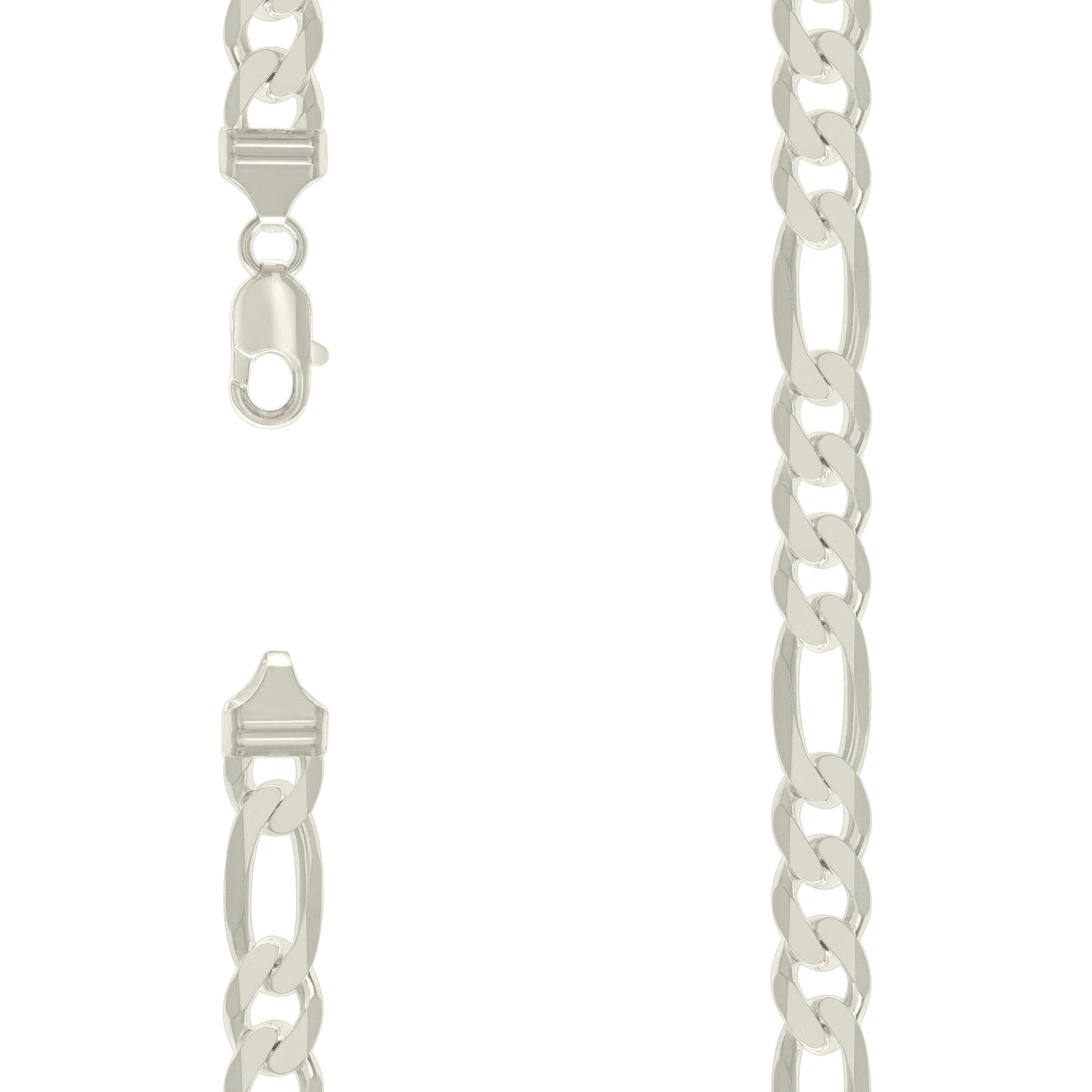 925 Silver Solid Classic Figaro 13.0mm