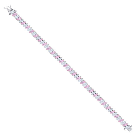 925 Sterling Silver Cz Bracelet 7.25 Inches
