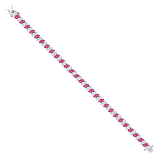 925 Sterling Silver Cz Bracelet 7 Inches