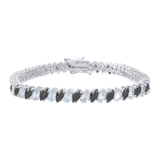 925 Sterling Silver Cz Bracelet 7.25 Inches