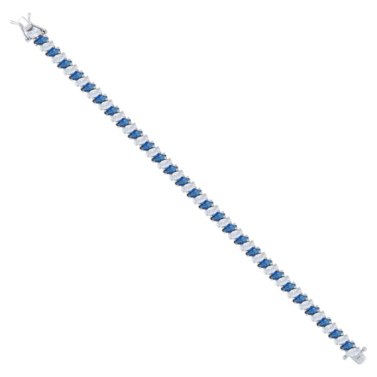 925 Sterling Silver Cz Bracelet 7.25 Inches