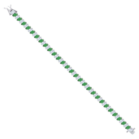925 Sterling Silver Cz Bracelet 7.25 Inches