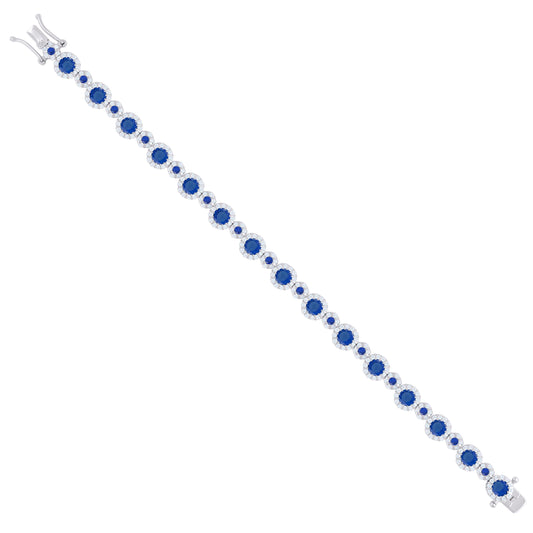 925 Sterling Silver Cz Bracelet 7 Inches