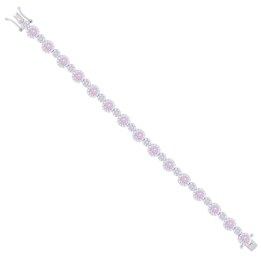925 Sterling Silver Cz Bracelet 7 Inches