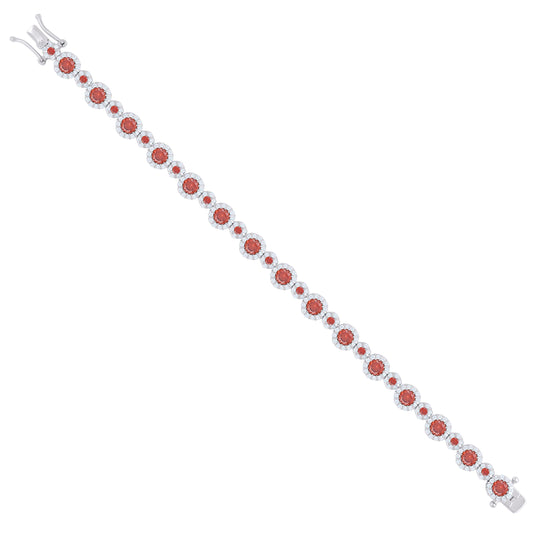 925 Sterling Silver Cz Bracelet 7 Inches