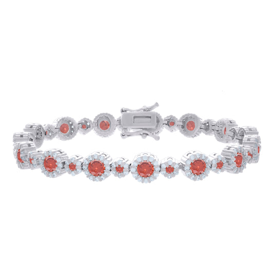 925 Sterling Silver Cz Bracelet 7 Inches