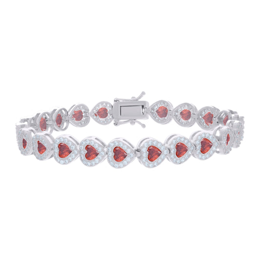 925 Sterling Silver Cz Bracelet 7.25 Inches