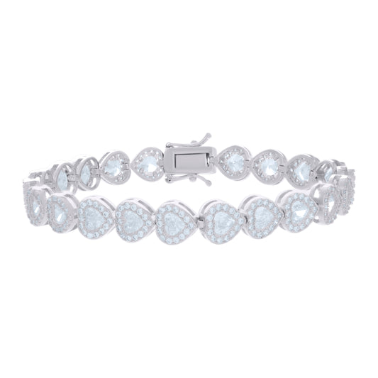 925 Sterling Silver Cz Bracelet 7.25 Inches
