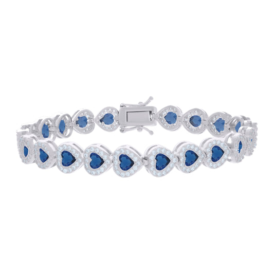 925 Sterling Silver Cz Bracelet 7.25 Inches