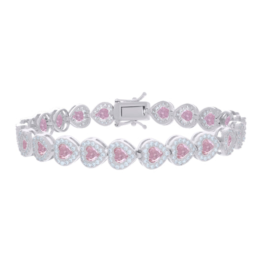 925 Sterling Silver Cz Bracelet 7.25 Inches