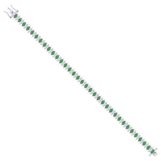 925 Sterling Silver Cz Bracelet 7 Inches