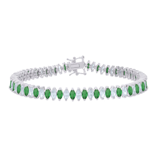 925 Sterling Silver Cz Bracelet 7 Inches