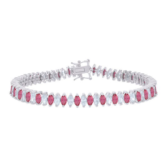 925 Sterling Silver Cz Bracelet 7.25 Inches