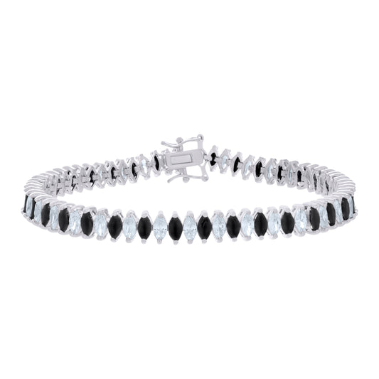 925 Sterling Silver Cz Bracelet 7 Inches