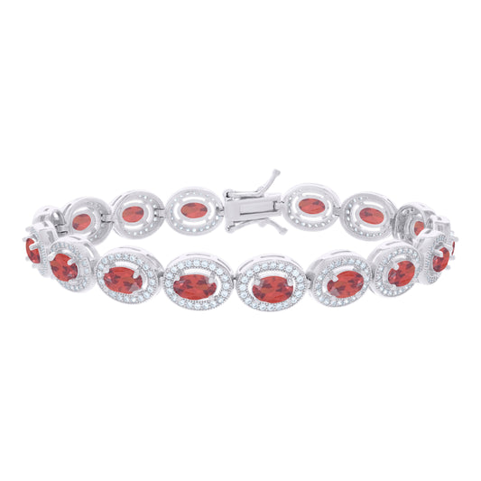 925 Sterling Silver Cz Bracelet 7 Inches
