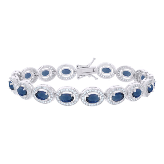 925 Sterling Silver Cz Bracelet 7 Inches