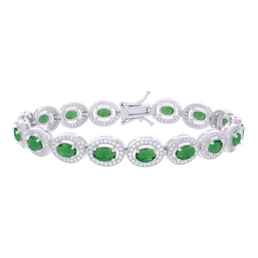 925 Sterling Silver Cz Bracelet 7 Inches