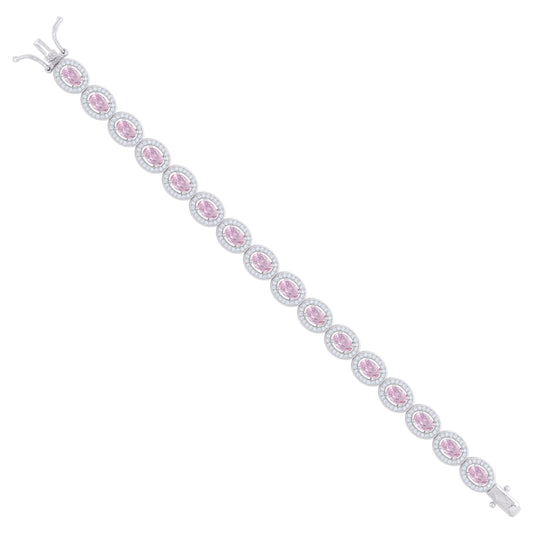 925 Sterling Silver Cz Bracelet 7 Inches