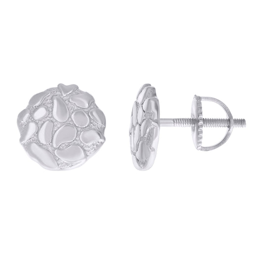 925 Sterling Silver Nugget Earrings