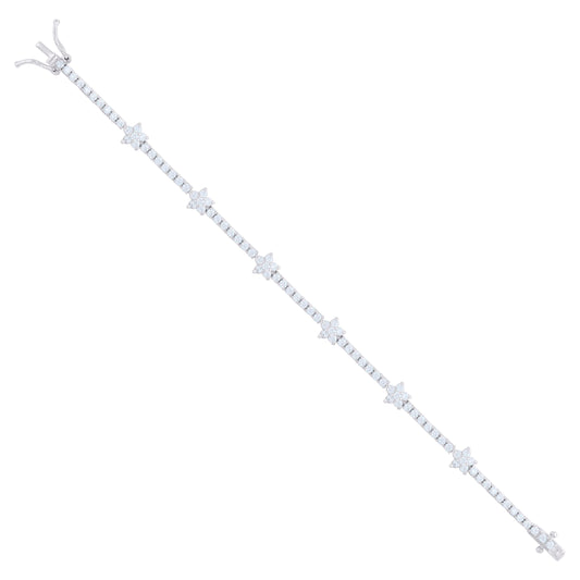 925 Sterling Silver Cz Bracelet 7 Inches