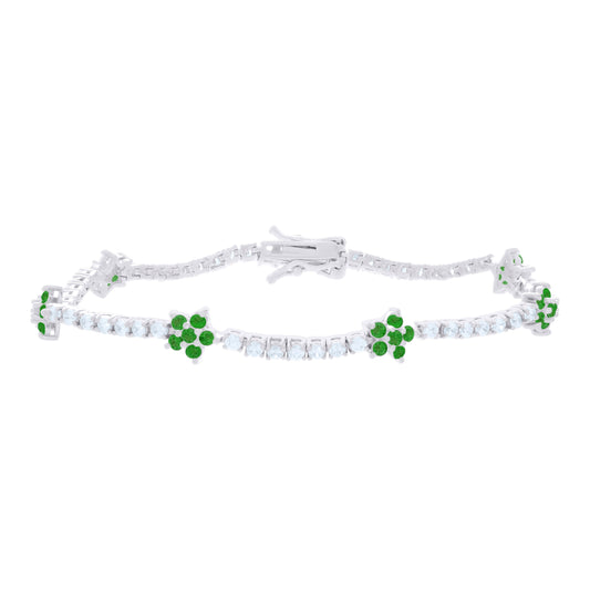 925 Sterling Silver Cz Bracelet 7.25 Inches