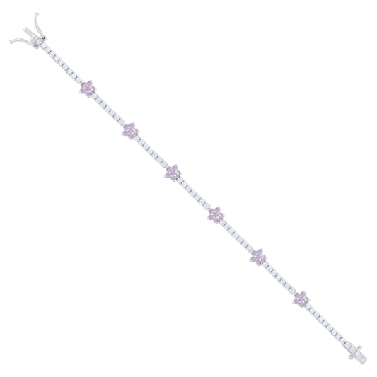 925 Sterling Silver Cz Bracelet 7.25 Inches